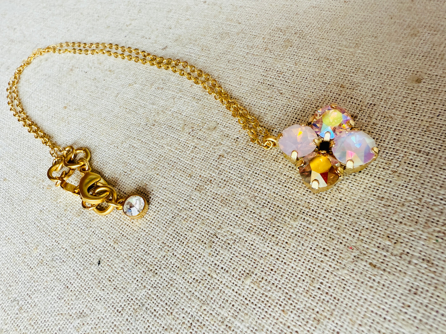 Carmen Clover Crystal Pendant Necklace - Shabby To Chic Jewelry