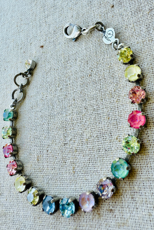 Candy Colored Crystal Tennis Bracelet