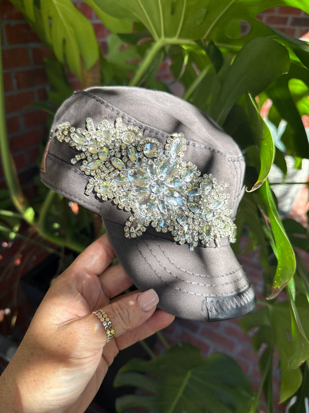 Eve Women's Crystal Embellished Cadet Hat