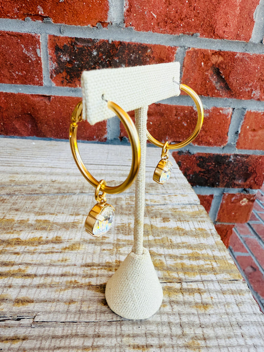 Tessa Crystal Hoop Earrings - Shabby To Chic Jewelry