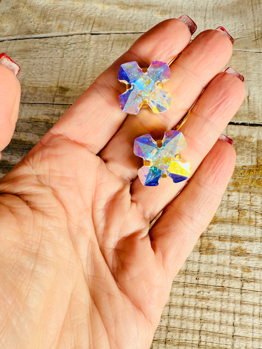 Claire Greek Cross Crystal Earrings