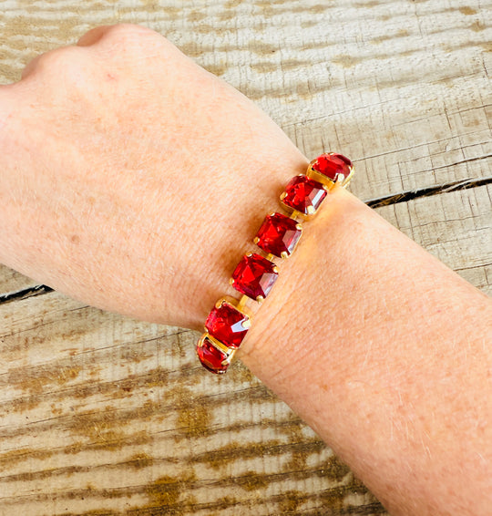 Eva Imperial Square Cut Crystal Tennis Bracelet