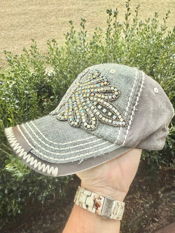 Willow Crystal Embellished Baseball Hat - Shabby To Chic Jewelry