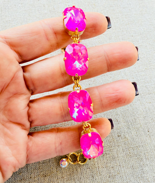 Maria Pink Crystal Link Bracelet