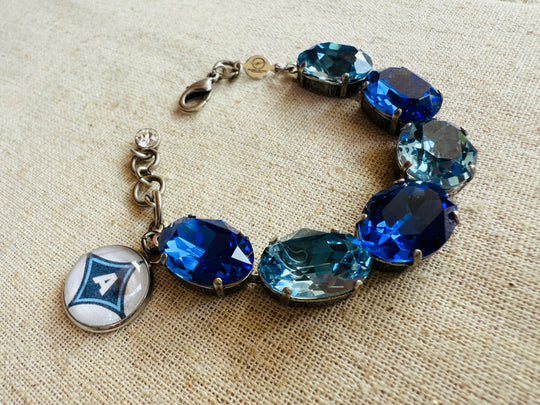 Aynor Blue Jackets Oval Crystal Tennis Bracelet