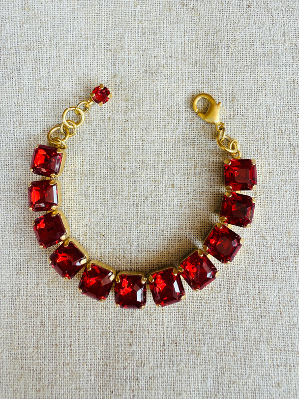 Eva Imperial Square Cut Crystal Tennis Bracelet