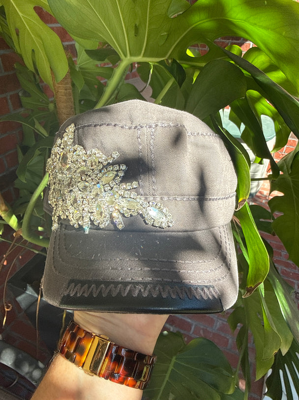Eve Women's Crystal Embellished Cadet Hat