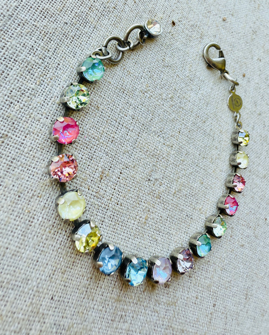 Candy Colored Crystal Tennis Bracelet