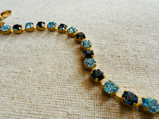 Nora Navy Blue Crystal Tennis Bracelet