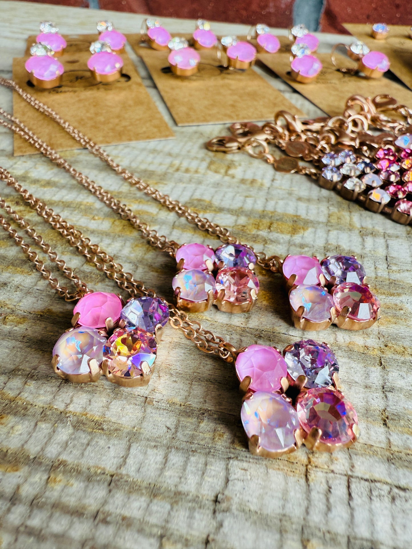 Melissa Clover Crystal Pendant Necklace