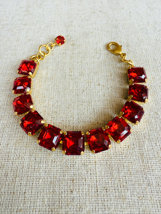 Eva Imperial Square Cut Crystal Tennis Bracelet