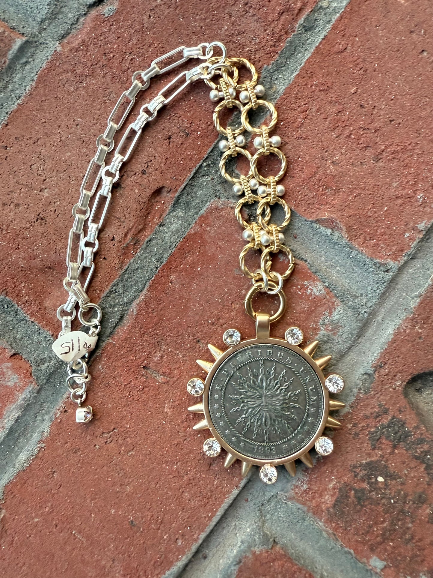 Leslie Sun Pendant Coin Necklace - Shabby To Chic Jewelry