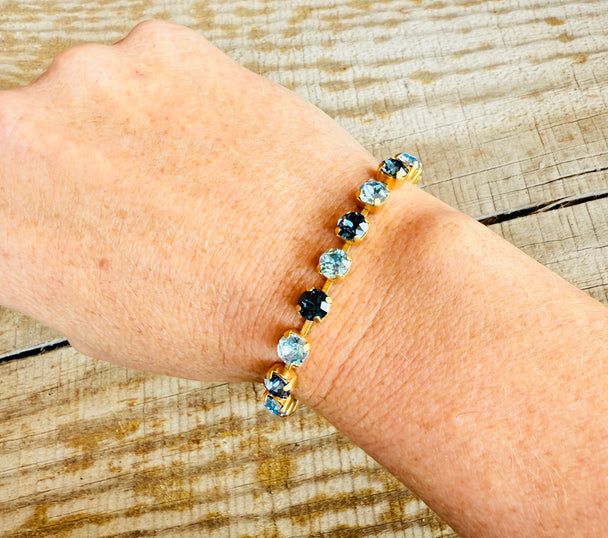 Nora Navy Blue Crystal Tennis Bracelet