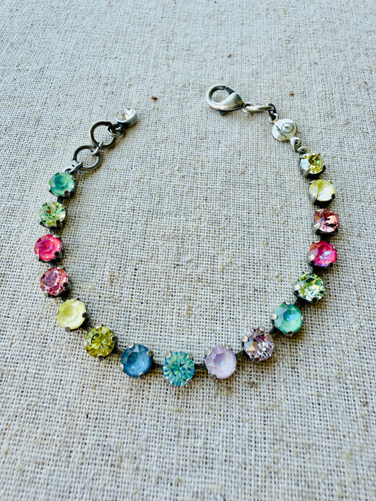 Candy Colored Crystal Tennis Bracelet