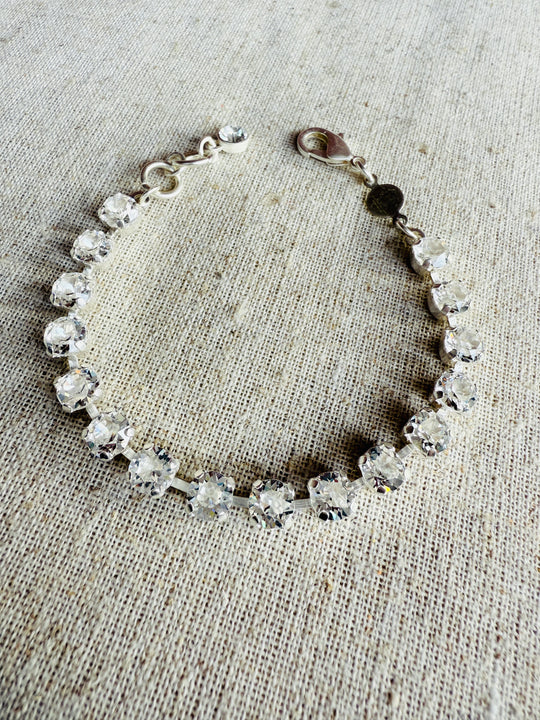 Cora Silver Crystal Tennis Bracelet - Shabby To Chic Jewelry