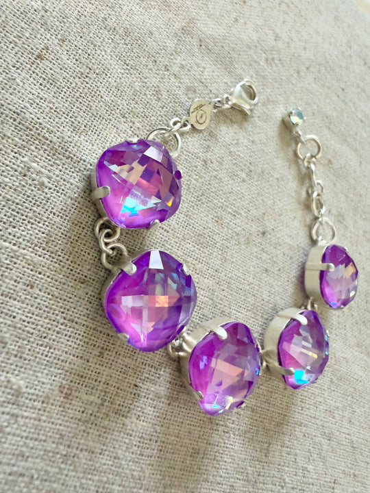 Sophia Purple Faceted Crystal Bracelet - Shabby To Chic Jewelry