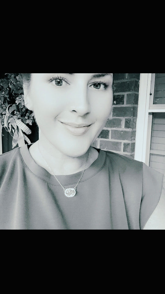 Hillary • Crystal Framed • Oval Pendant Necklace