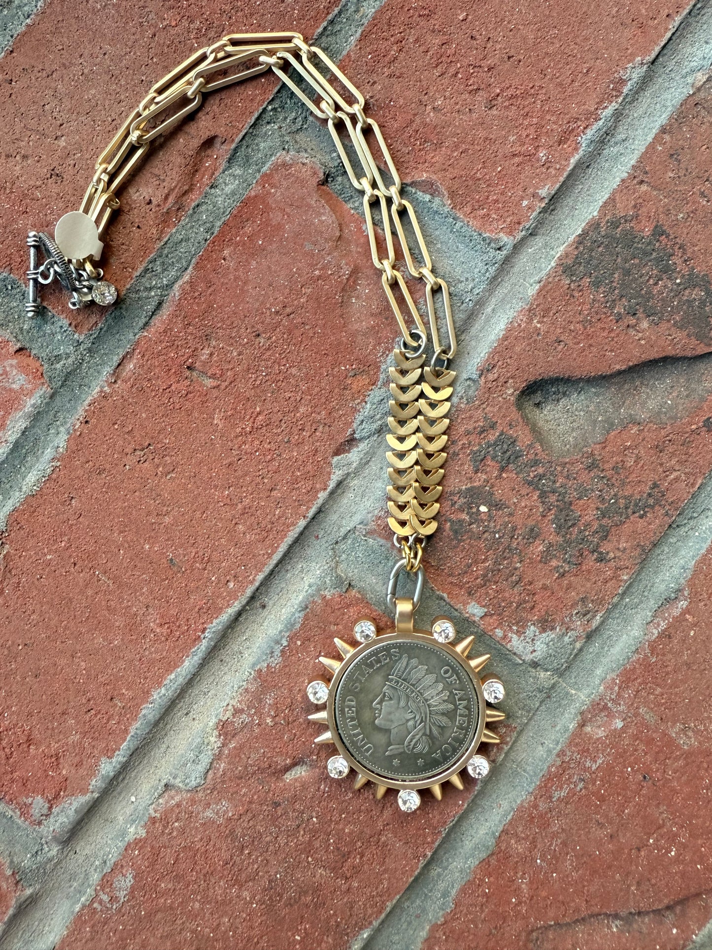 Gretchen Indian Pendant Crystal Necklace - Shabby To Chic Jewelry