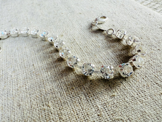 Cora Silver Crystal Tennis Bracelet - Shabby To Chic Jewelry