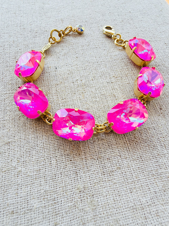 Maria Pink Crystal Link Bracelet