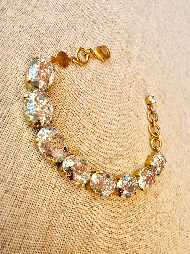Amanda Patina Oval Cut Crystal Bracelet - Shabby To Chic Jewelry
