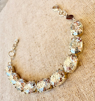 Amanda Patina Oval Cut Crystal Bracelet - Shabby To Chic Jewelry