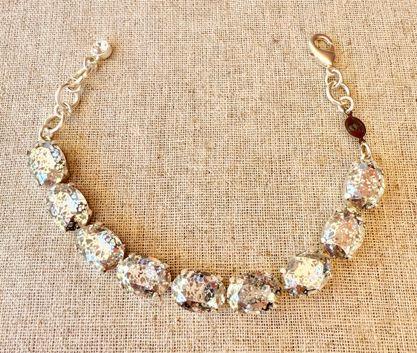 Amanda Patina Oval Cut Crystal Bracelet - Shabby To Chic Jewelry