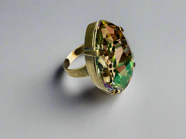 Destiny Pear Crystal Cocktail Ring