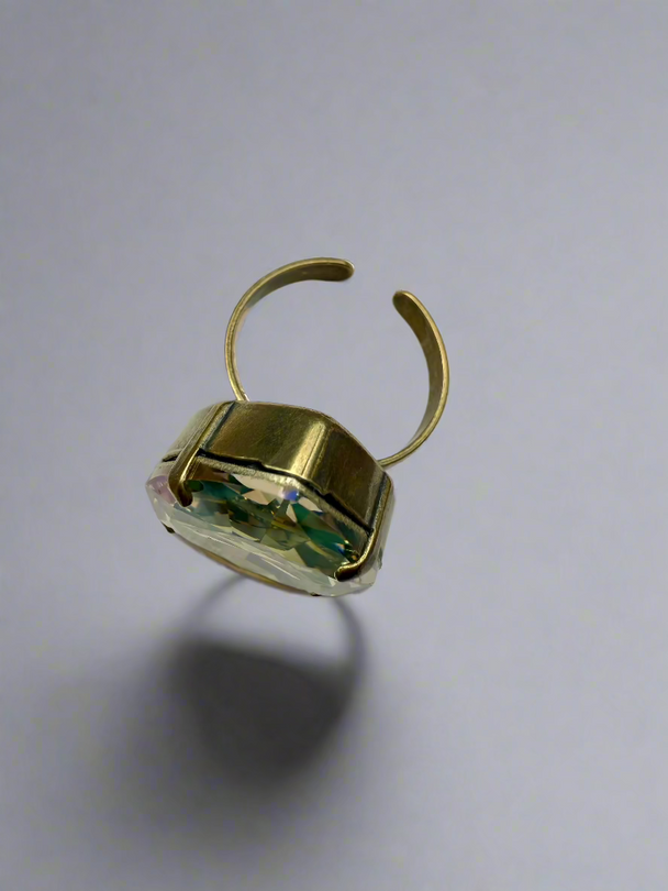 Destiny Pear Crystal Cocktail Ring