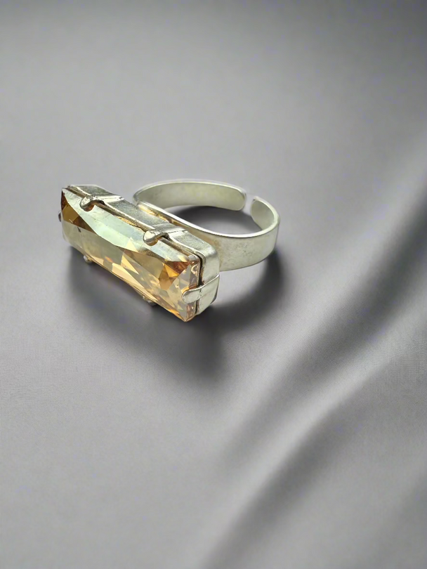 Hannah Bar Crystal Cocktail Ring