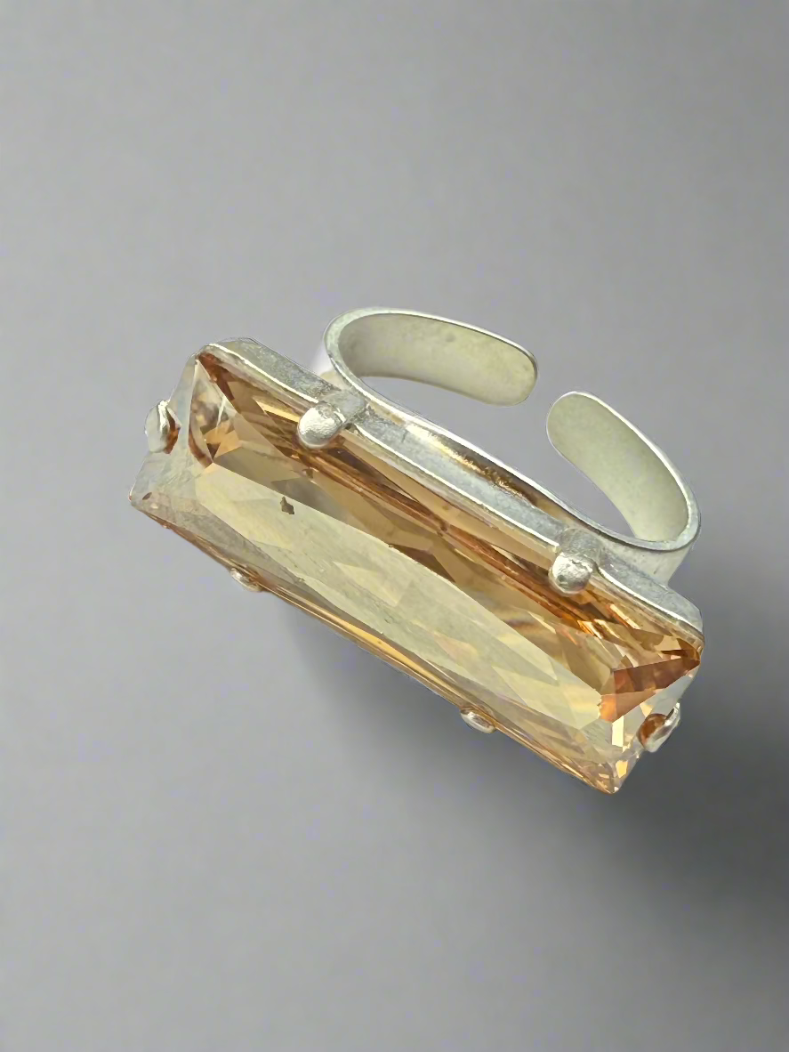 Hannah Bar Crystal Cocktail Ring