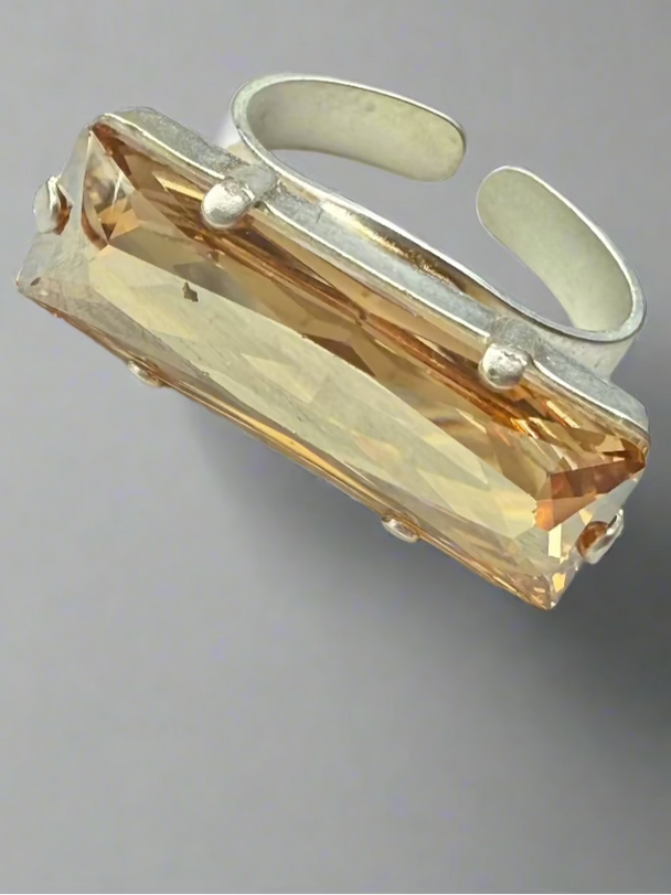 Hannah Bar Crystal Cocktail Ring