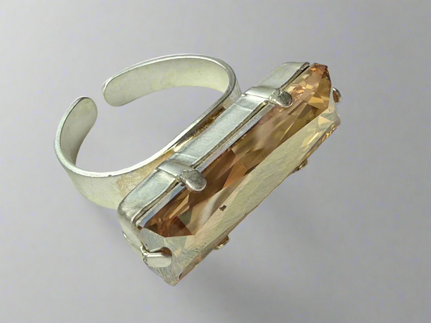 Hannah Bar Crystal Cocktail Ring