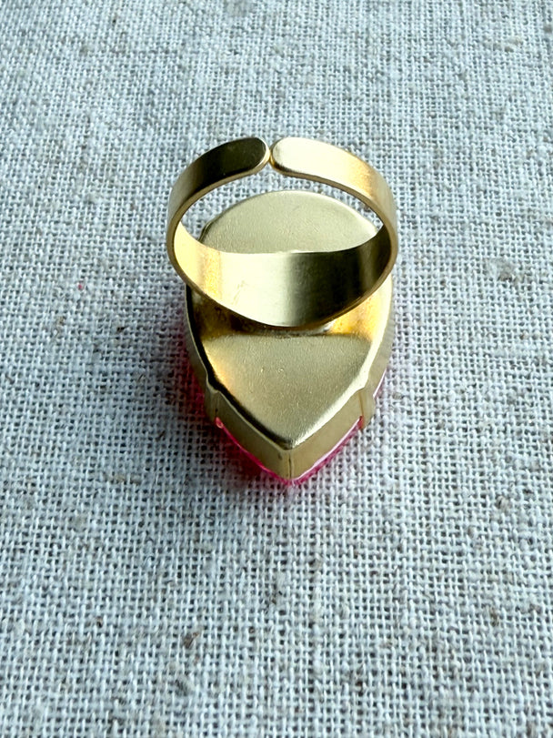 Jill  Pear Crystal Cocktail Ring
