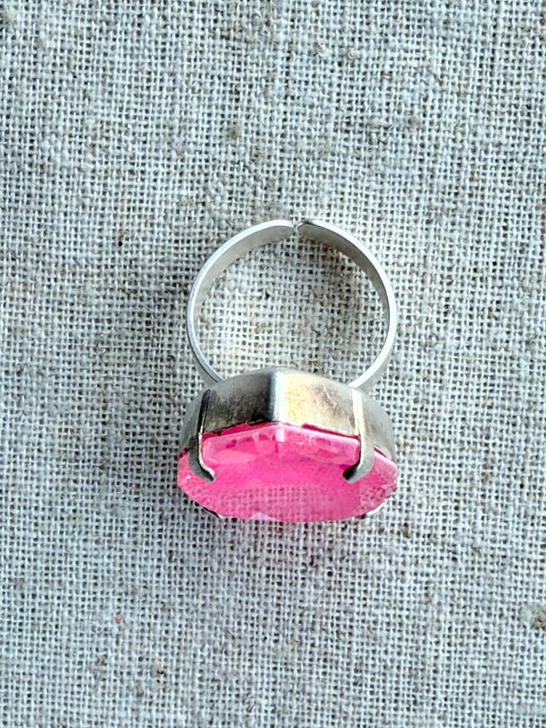 Jill  Pear Crystal Cocktail Ring