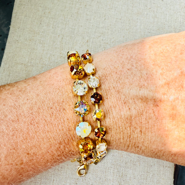 Toffee Crystal Tennis Bracelet