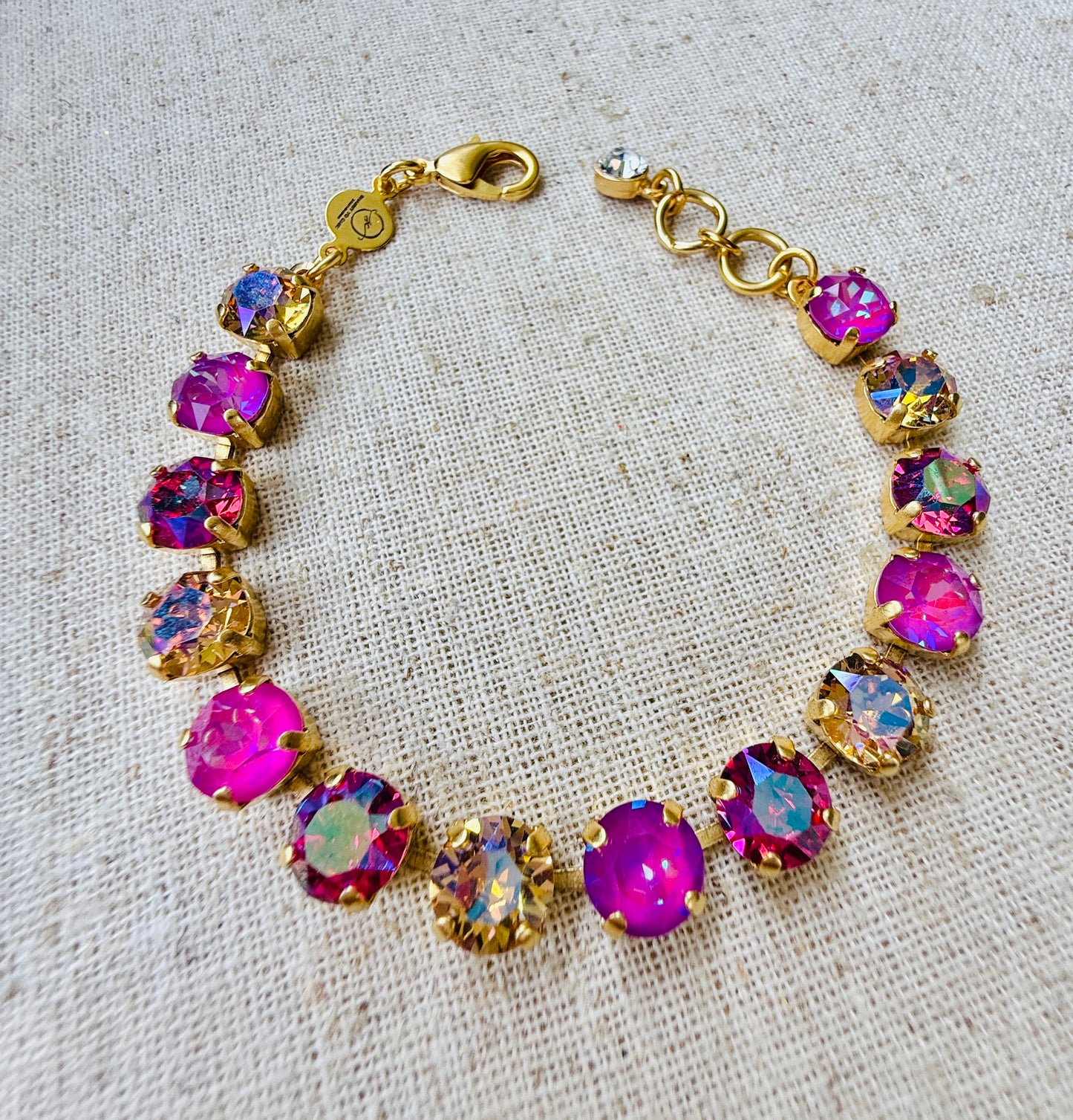 Raspberry Crystal Tennis Bracelet