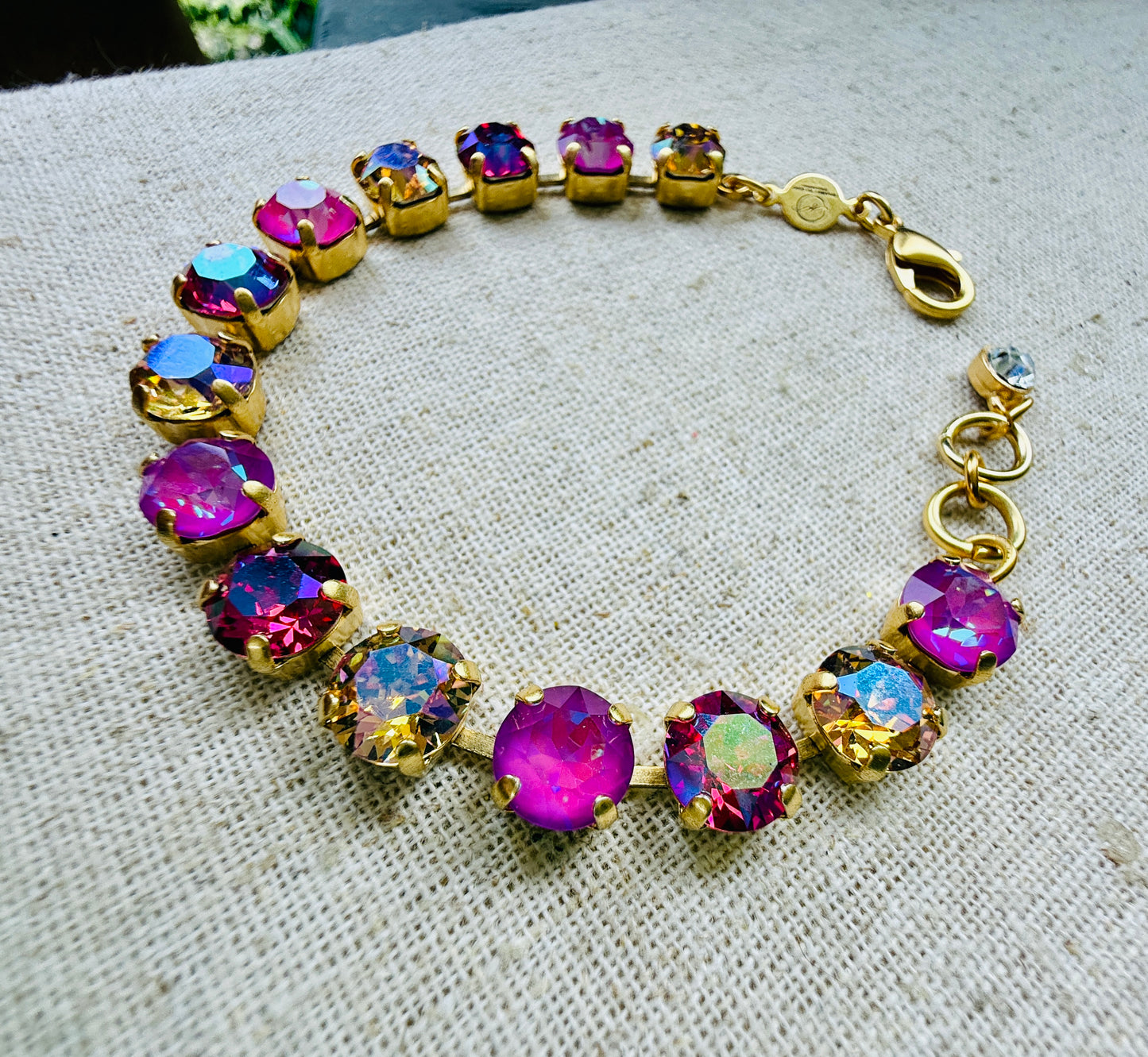 Raspberry Crystal Tennis Bracelet