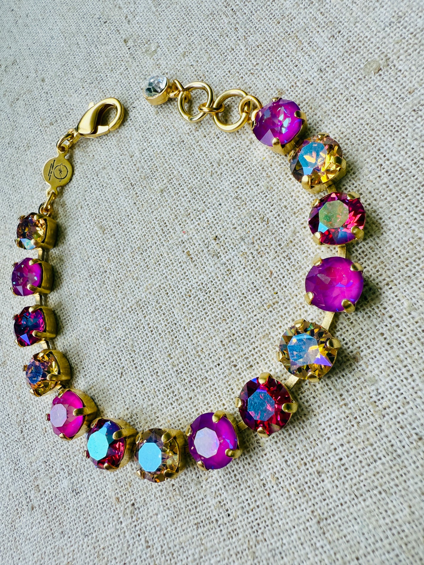 Raspberry Crystal Tennis Bracelet