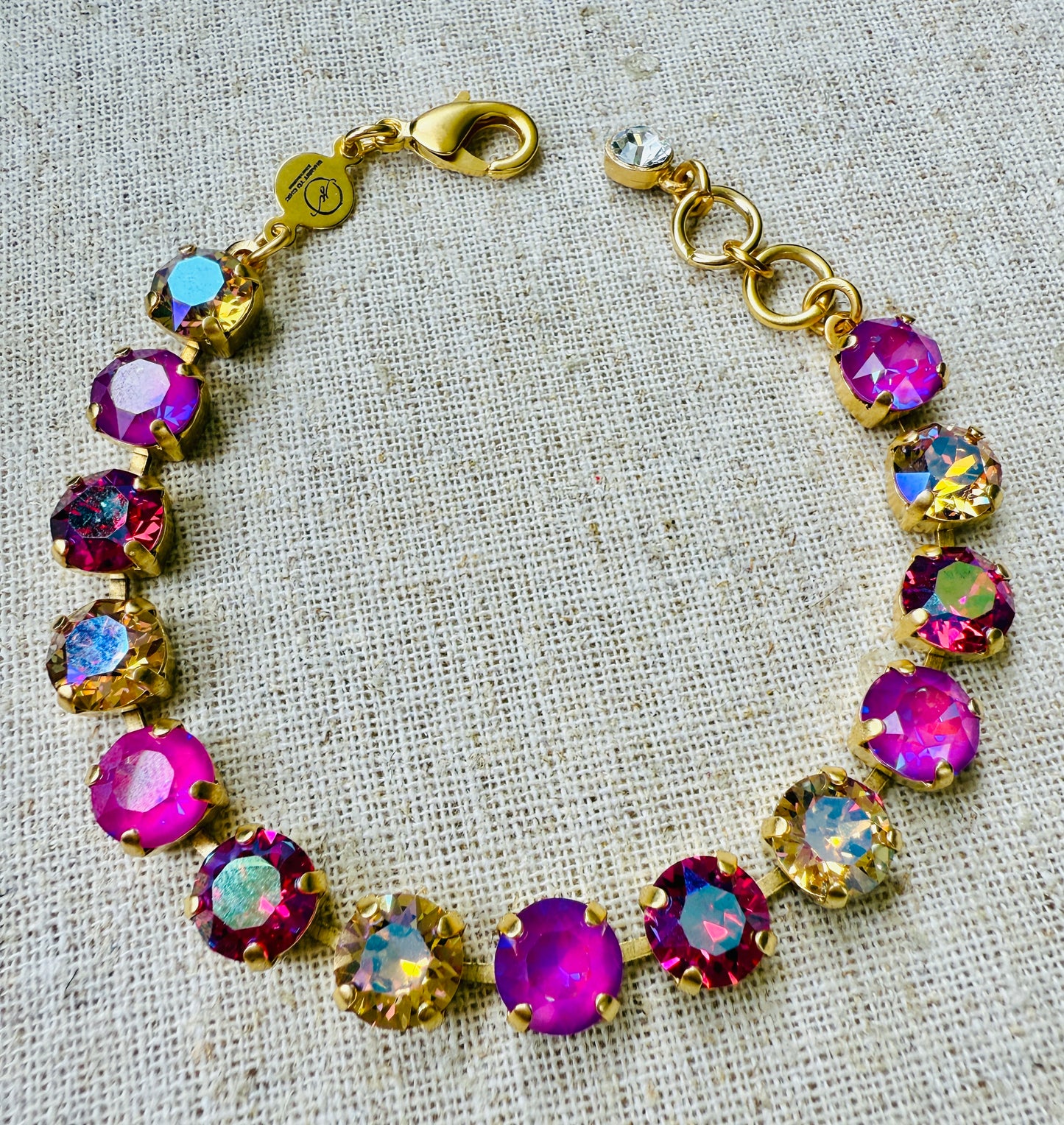 Raspberry Crystal Tennis Bracelet