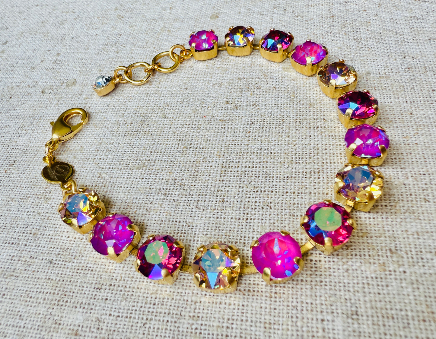 Raspberry Crystal Tennis Bracelet
