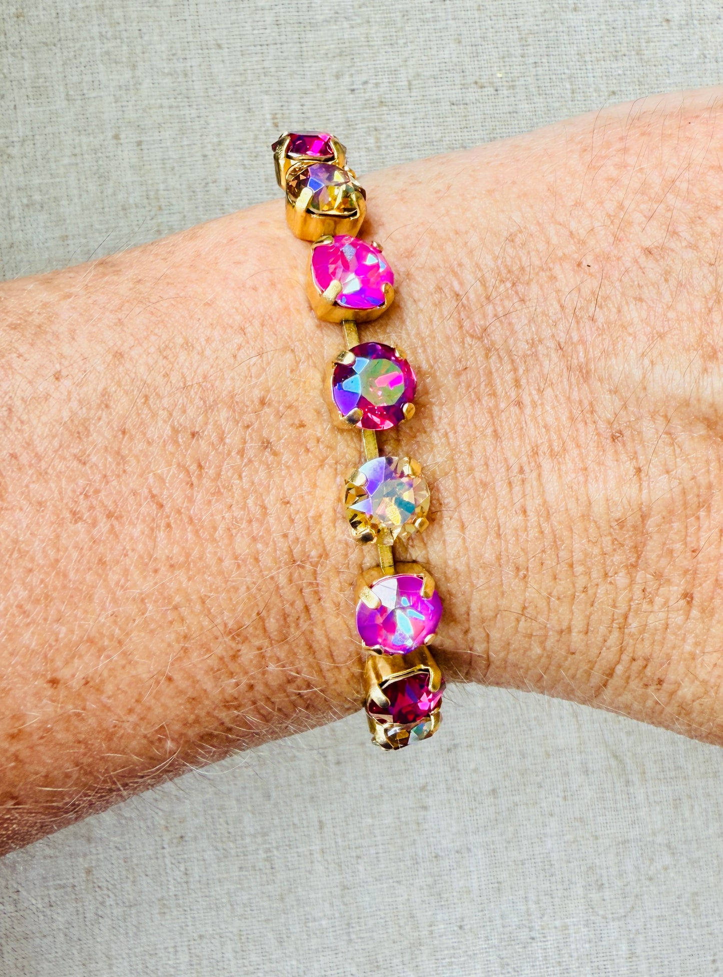 Raspberry Crystal Tennis Bracelet