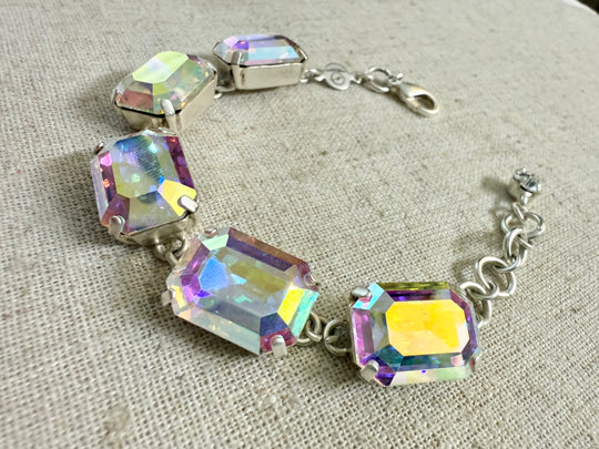 Helena Octagon Cut Crystal Tennis Bracelet - Shabby To Chic Jewelry