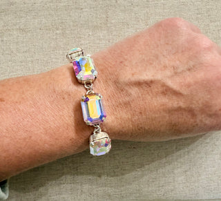 Helena Octagon Cut Crystal Tennis Bracelet - Shabby To Chic Jewelry