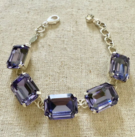 Viola Octagon Cut Crystal Bracelet - Shabby To Chic Jewelry