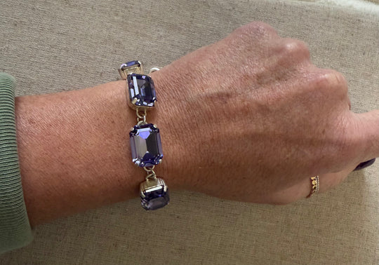 Viola Octagon Cut Crystal Bracelet - Shabby To Chic Jewelry