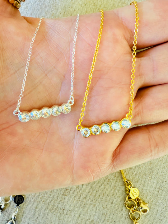 Lilly • Crystal Bar Necklace