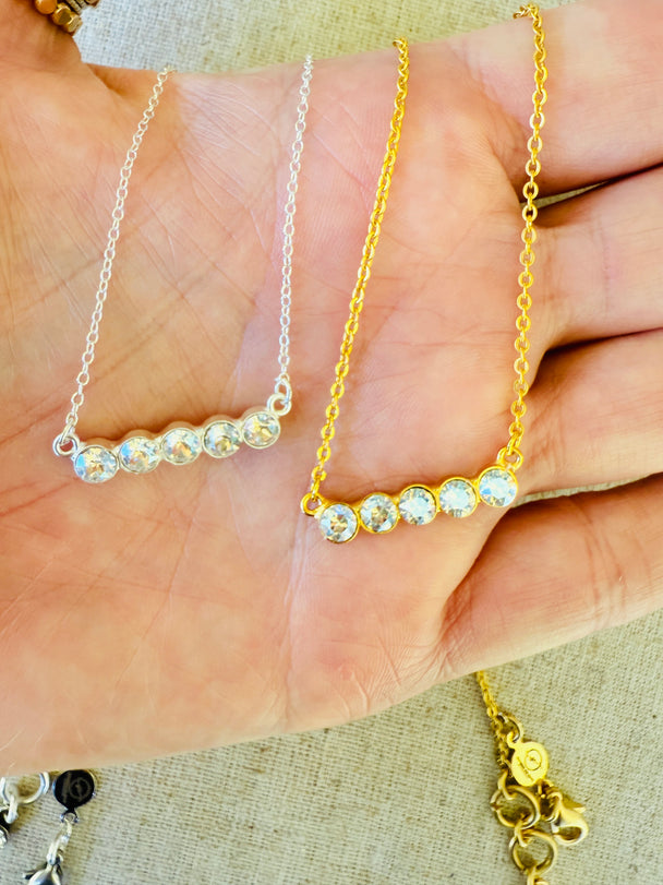 Lilly • Crystal Bar Necklace