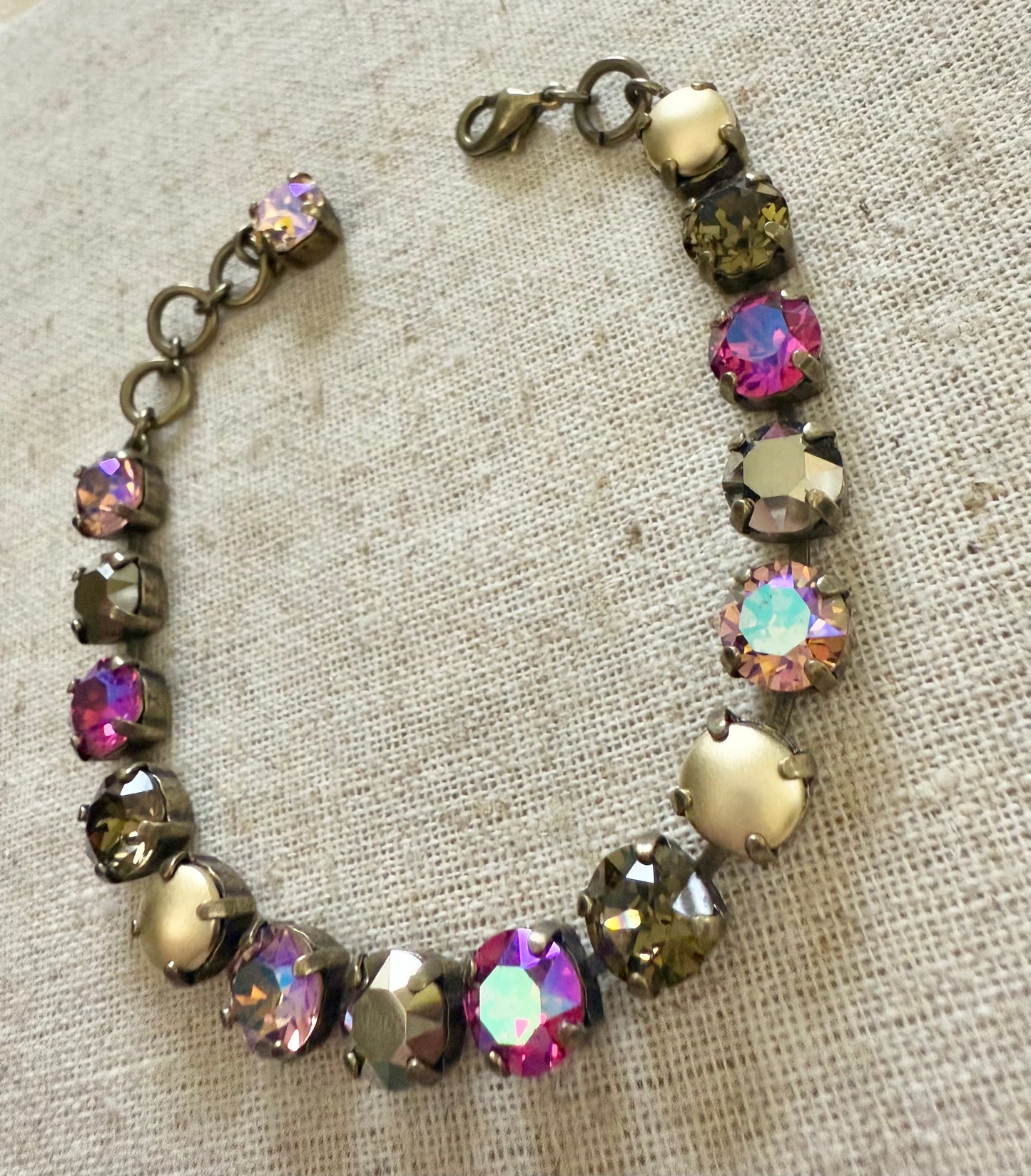 Amber Crystal Tennis Bracelet - Shabby To Chic Jewelry