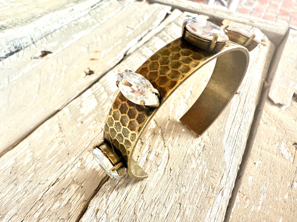 Addison Antique Gold Cuff Bracelet - Shabby To Chic Jewelry